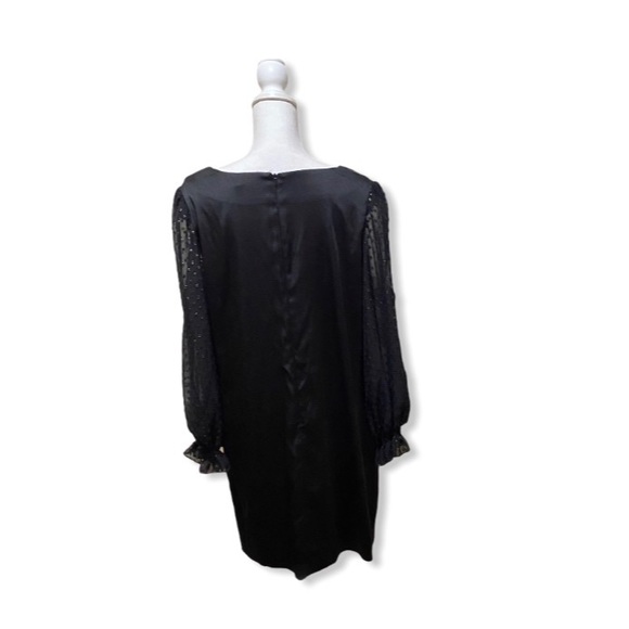 Betsey Johnson Puff SheerSleeves Black Party Dress - Picture 3 of 11